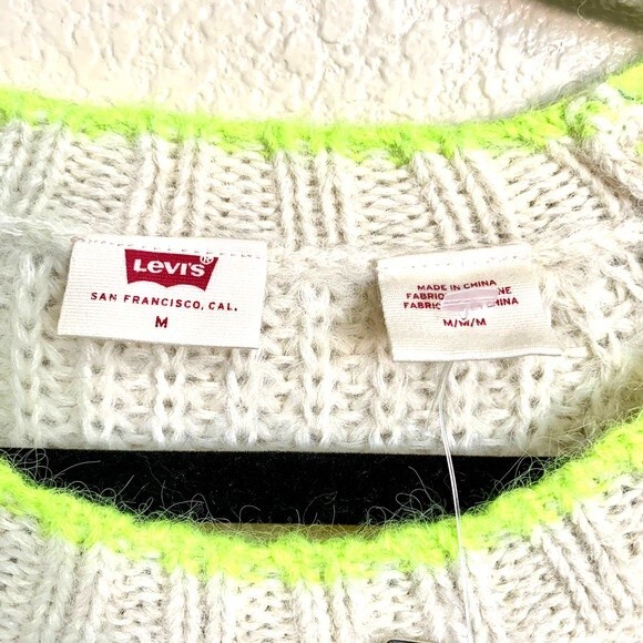 Levi's cream sweater alpaca blend Ava Cable Cream Long  sleeve sweater size M - Picture 3 of 9